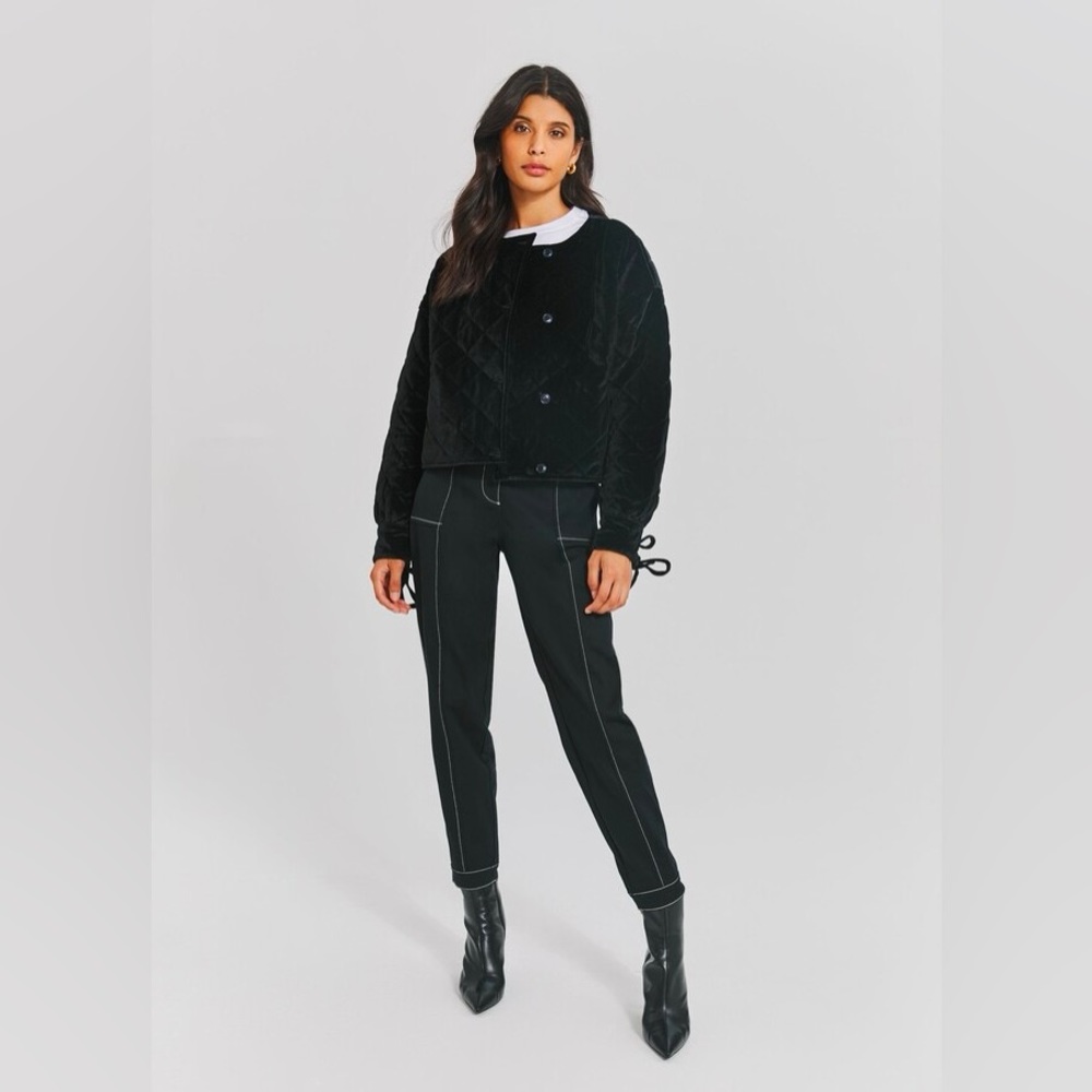 Something Navy Womens Quilted Velour Jacket Jackets